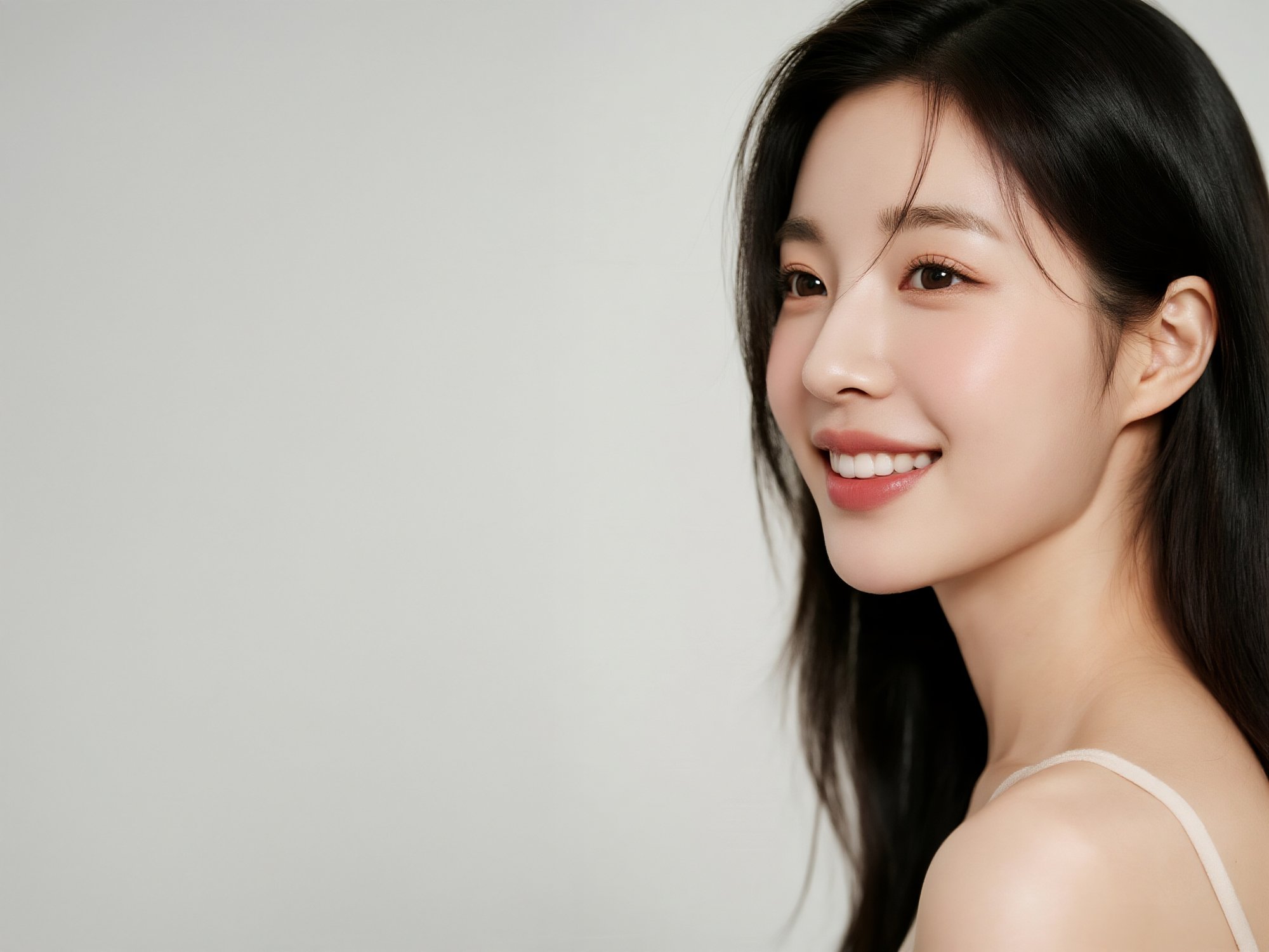 자연스러운 시술 결과 — 맑고 건강한 피부의 모델